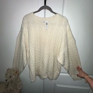 Sunday Best Cream Cable Knit Sweater